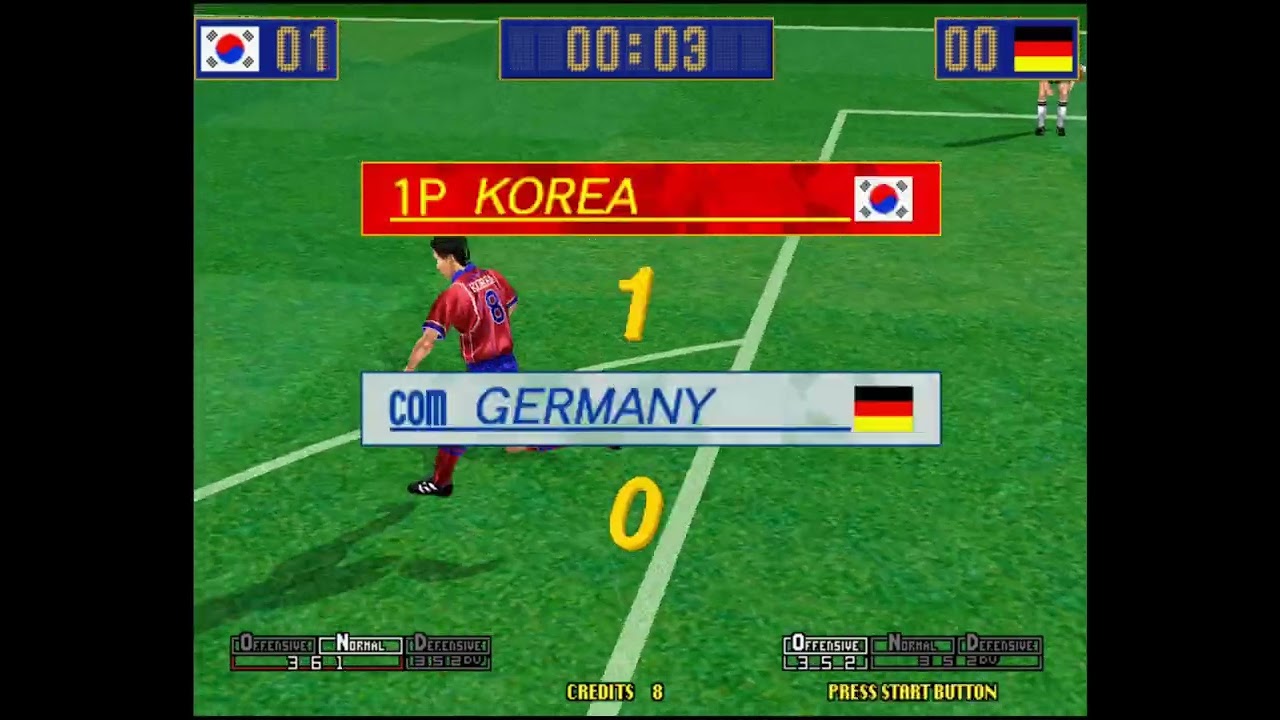 182pts goal of Virtuastriker2 99(Korea VS Germany)