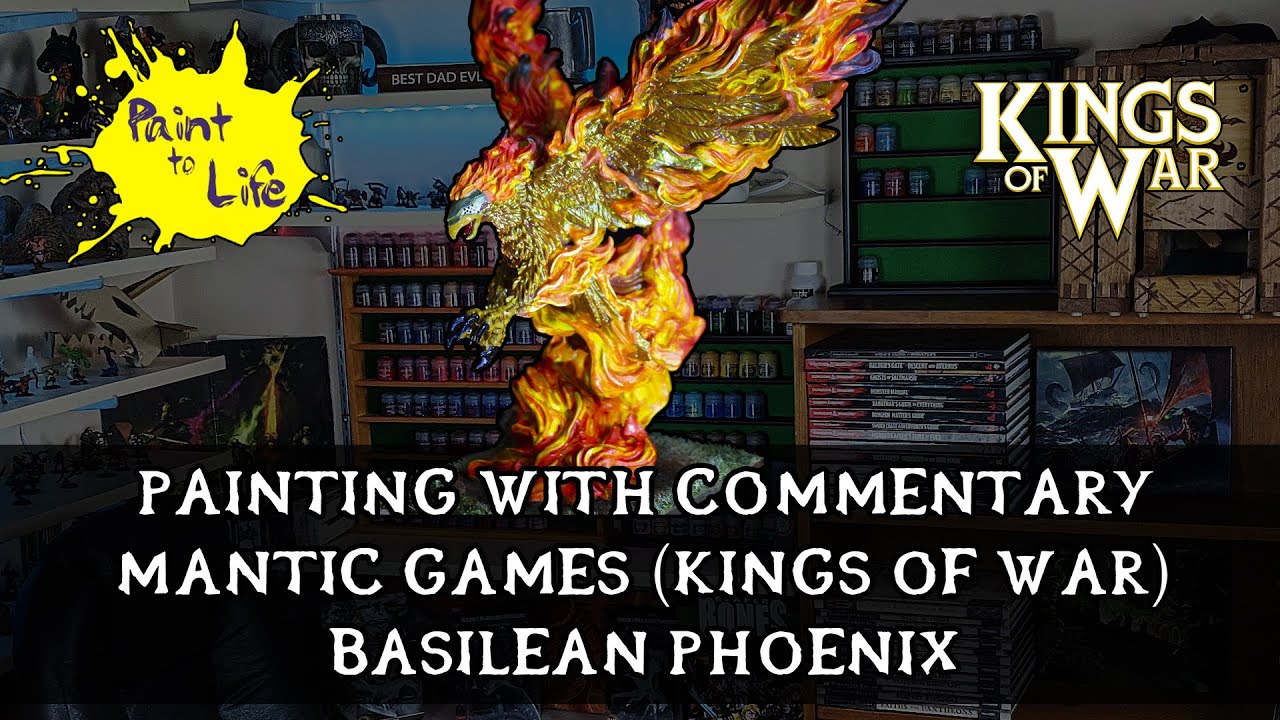 How to paint a Mantic Games/Kings of War-Basilean Phoenix- with step by step commentary.