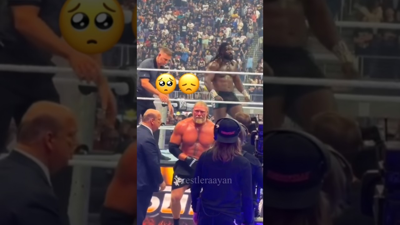 Brock Lesnar Emotional 😭 After Losing to Oba Femi at Summerslam #shortsfeed
