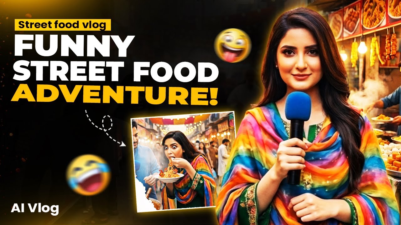 Funny AI street food Adventure | AI funny vlog | Google Veo 3 vlog