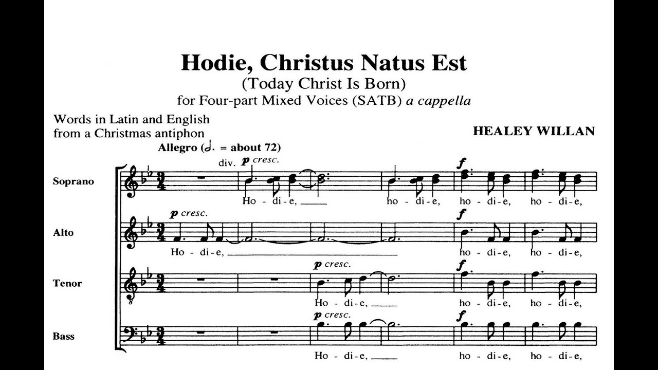 Willan, Healey (1880 - 1968) Hodie Christus Natus Est (1935)