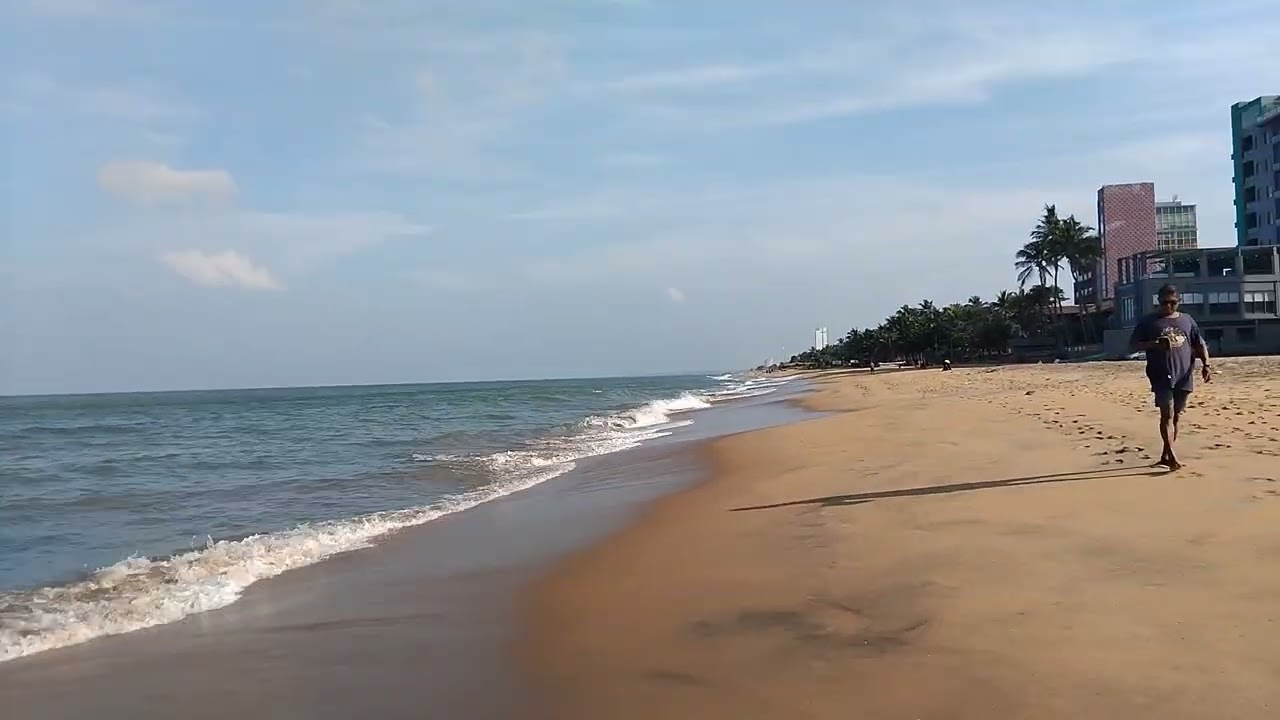 Early Morning Beach walk across Negombo Beach