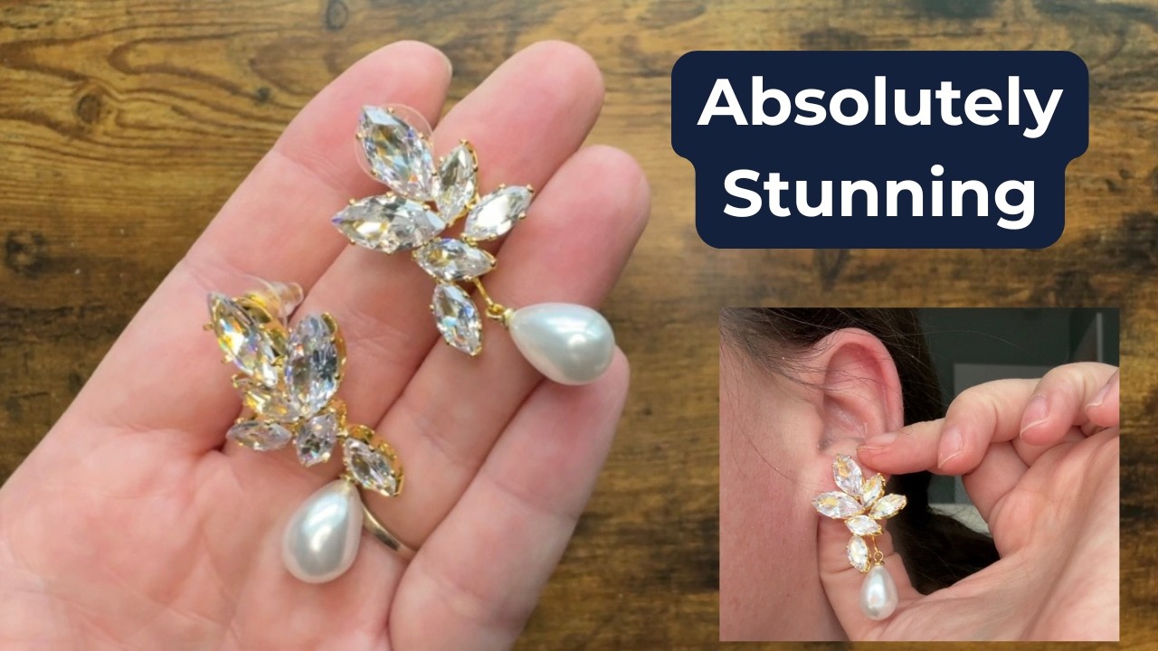 Earrings - Showing In Box and On Ears- Beautiful!