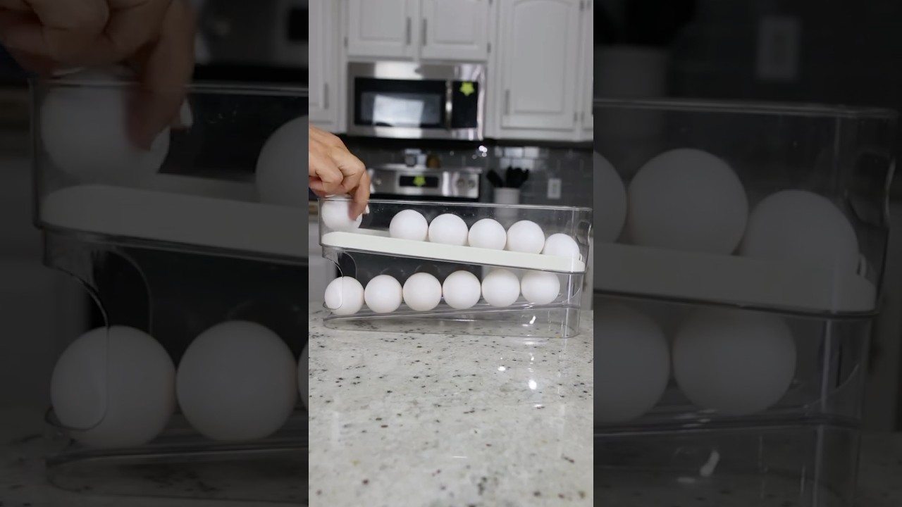 Save space with this fridge organizer! #fridgeorganizationideas