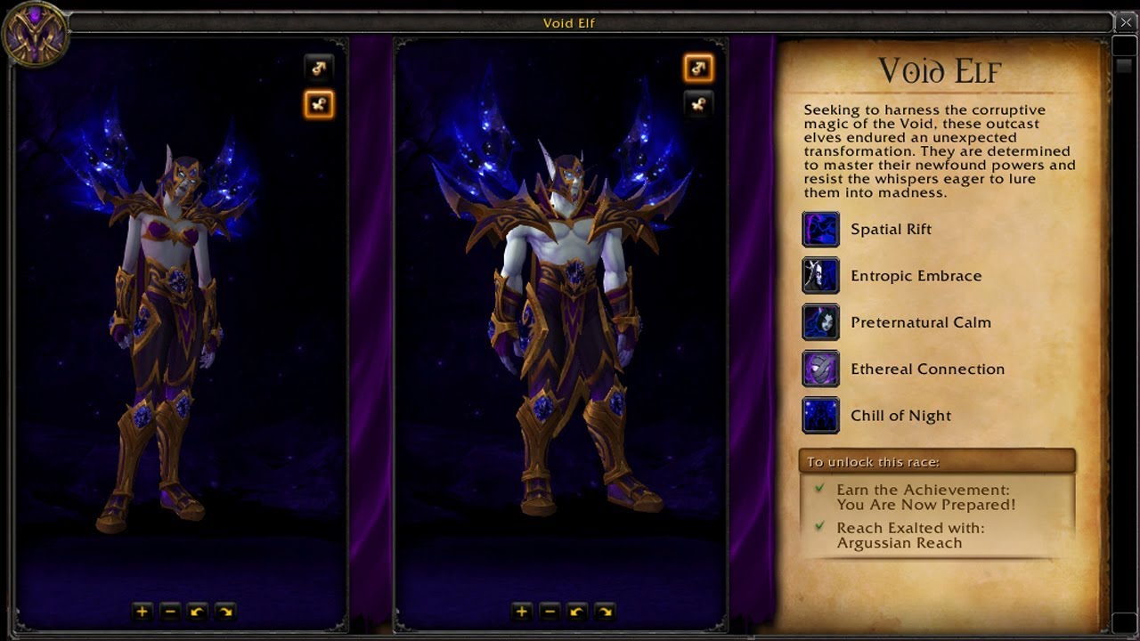 World of Warcraft Allied Races: Void Elf Quest Line