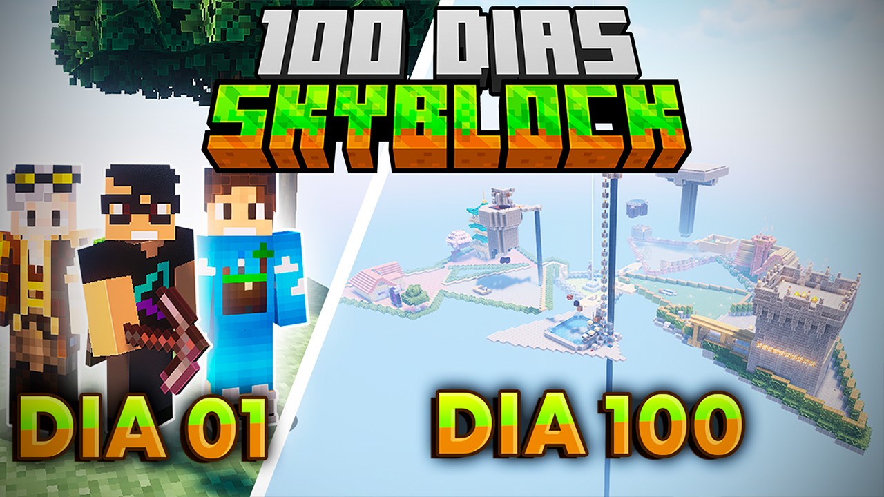 SOBREVIVI 100 DIAS NO SKYBLOCK EM TRIO COM @RubioKn  e @helliiot