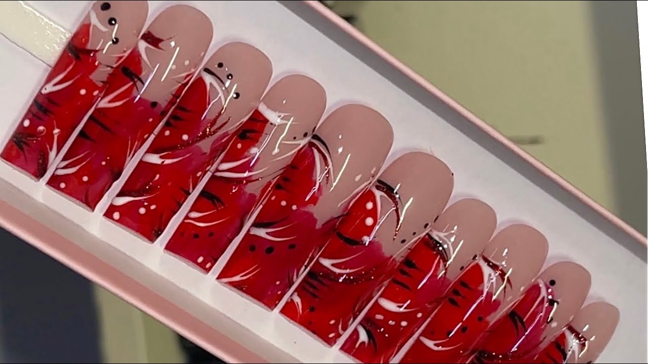 90s nail art | Press on nails tutorial | Press on nails for beginners | Nail addict LA gels