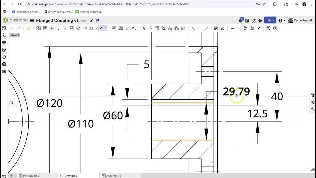 Flanged Coupling Drawing OnShape
