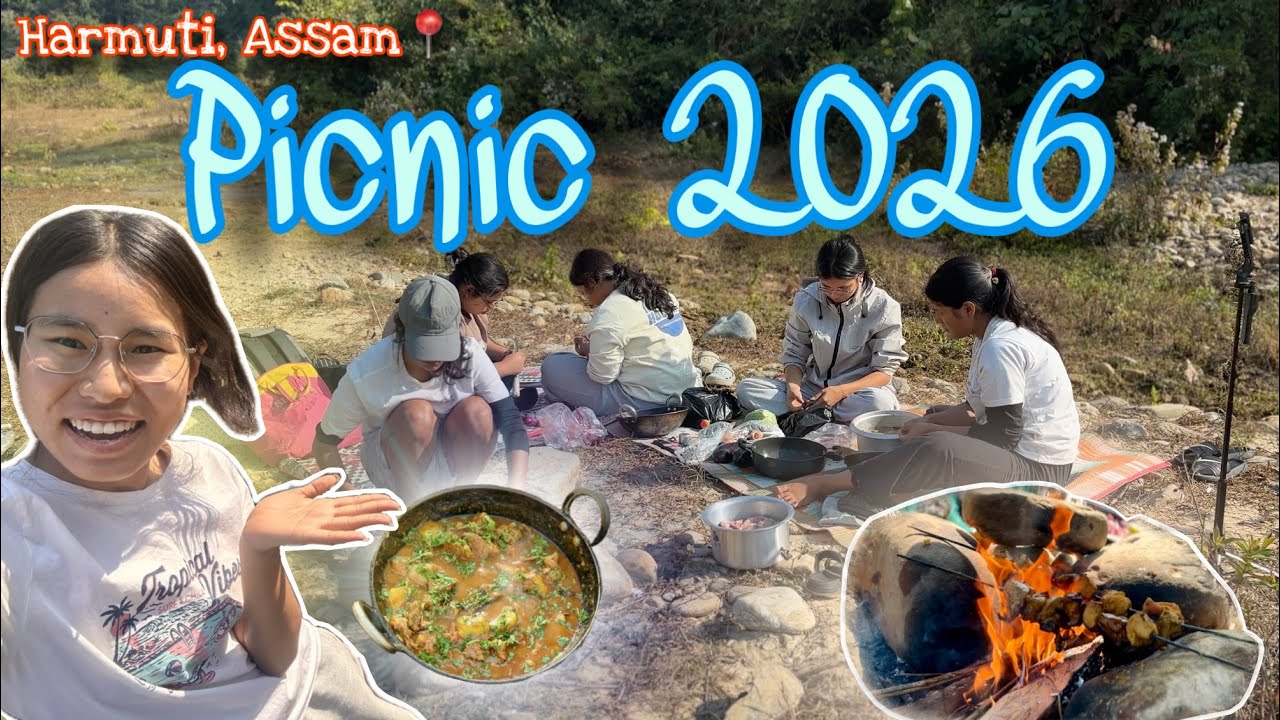 Our first picnic of 2026 🥂🫕#arunachalpradesh #picnic #riverside #friends #itanagarvlog