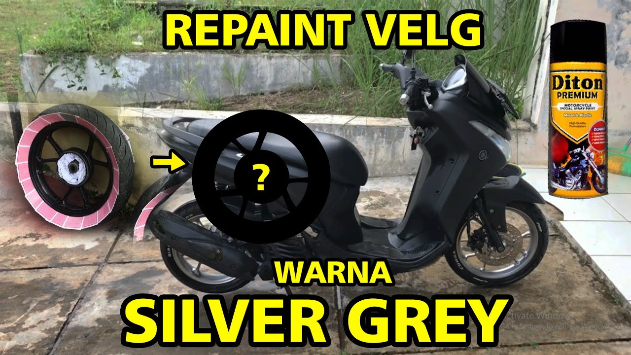 REPAINT VELG MOTOR SILVER GREY DITON PREMIUM DI YAMAHA LEXI 