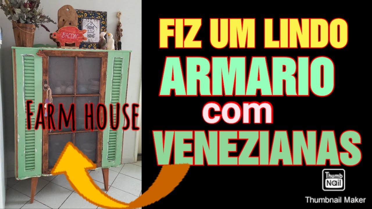 FIZ UM ARMARIO COM VENEZIANAS🥰 #farmhousekitchen