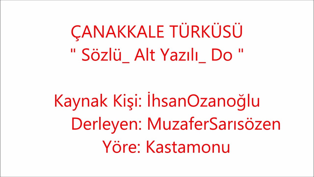 çanakkale türküsü sözlü alt yazılı TRT saz söz topluluğu 1080p _ do karar _ İsmâil Hakkı FEYZİOĞLU ​
