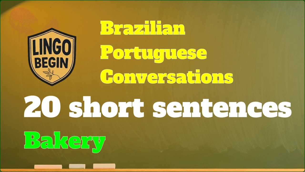Brazilian Portuguese Conversations | 20 short sentences | Bakery #audiobook #learning #beginners