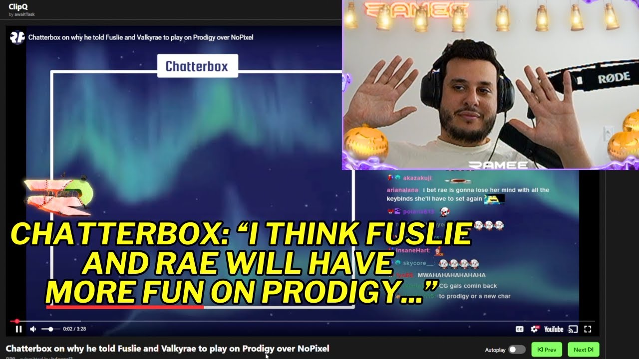 Ramee Reacts to Chattbox Recommending Fuslie and Rae Play on ProdigyRP and More! | Prodigy 2.6