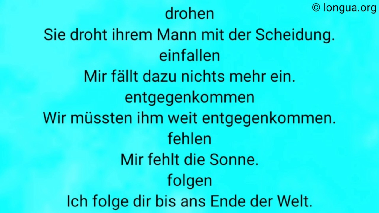 A1, A2, B1, B2, C1, Übungen, Dativ, Verben, dem, der, den, ihm, mir, dir, ihr, uns, euch, ihnen, Obj
