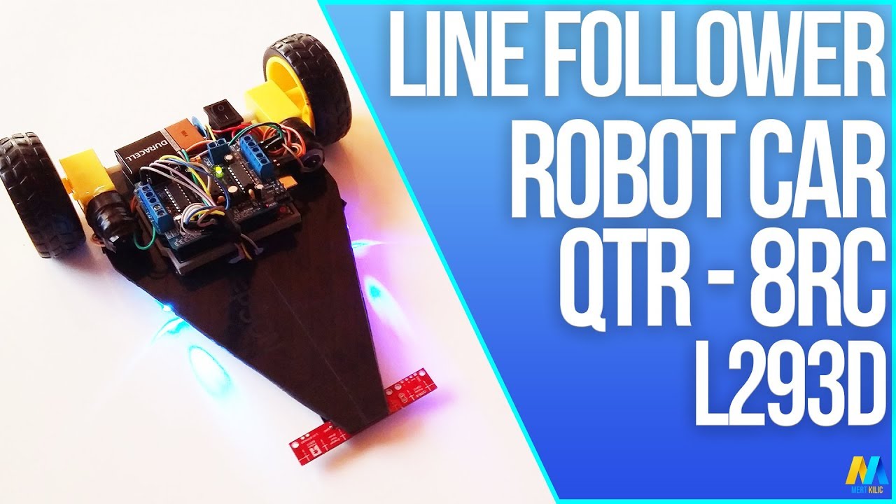 Line Following / Tracking Robot Car (Arduino and QTR-8 Sensor)