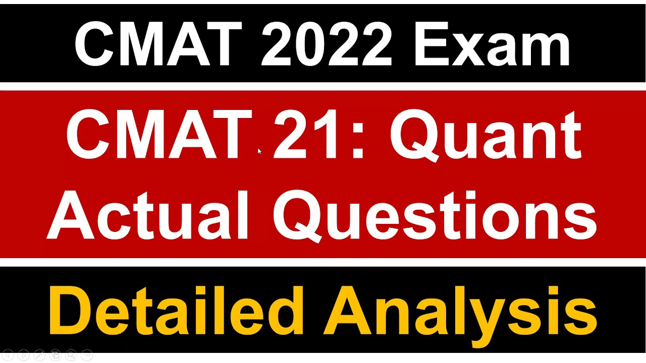CMAT 2021 Question Paper - Quant Section Analysis ||  Mission JBIMS, Mumbai