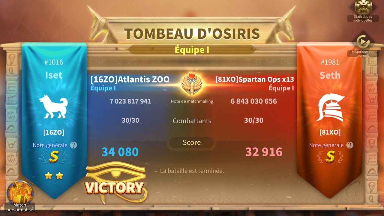 Rise of kingdoms ark of Osiris 1981 team B vs 1016 16 novembre 2025