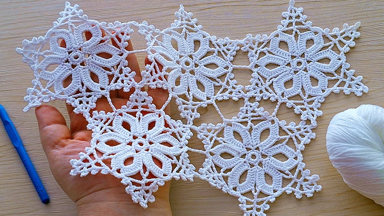 Amazing Crochet Lace Pattern 🧶 Tutorial Crochet Motif and Join Crochet Motif