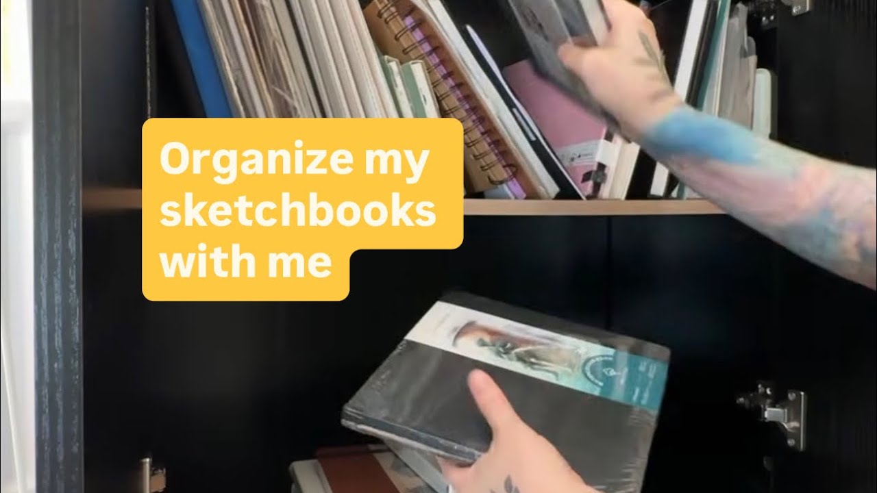 Organize my sketchbooks with me! #short