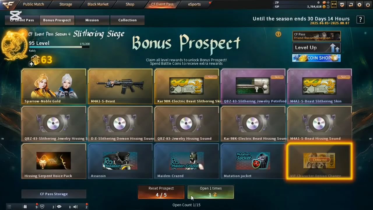 Opend Bonus prospect-CF Pass Season 4