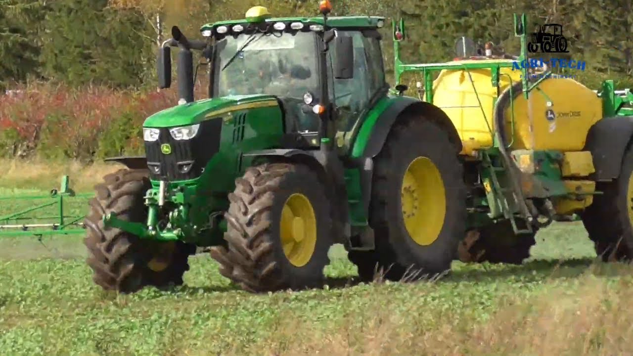 John Deere Crop Care | JD 6215R & M740i spray action