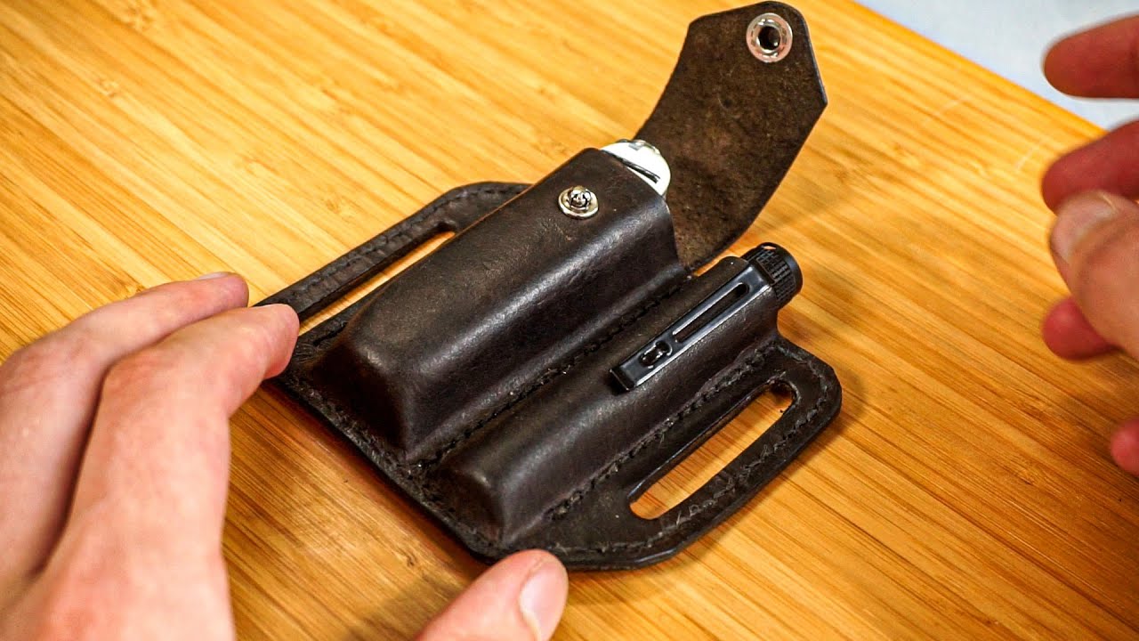 Making a Wet Molded Leather Sheath for a Victorinox Army Knife and a Flashlight