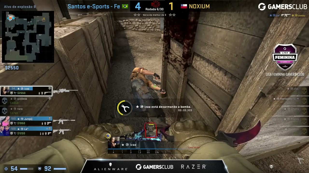 Liga Feminina Gamers Club SET/18 (Final) - Santos vs NOXIUM (M2 Dust2)