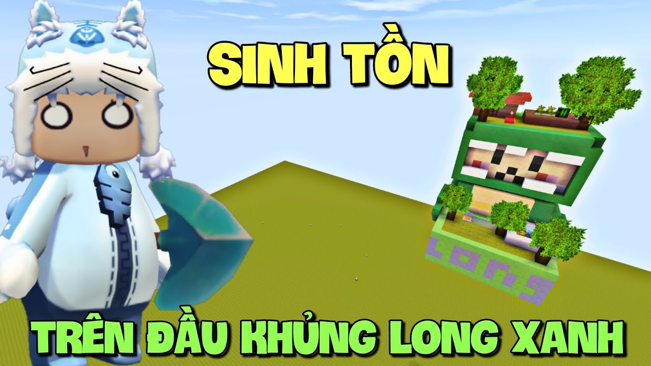 Thử thách sinh tồn trên đầu Skin Khủng Long Xanh trong Mini World | Meowpeo