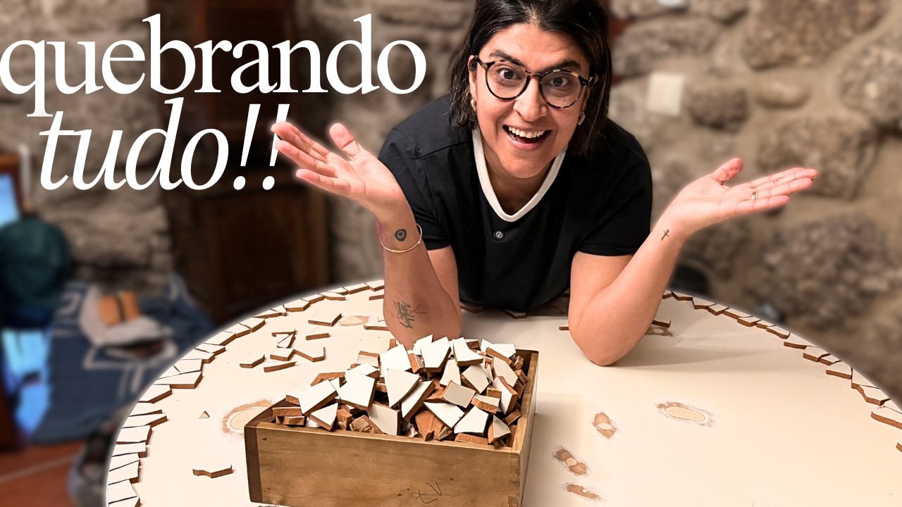 Transformando minha mesa com azulejos quebrados | Nandinha está de volta!