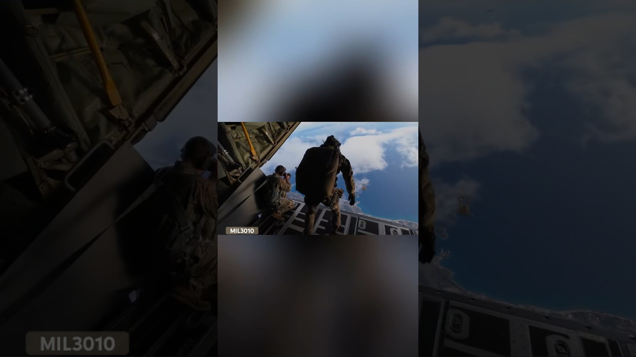U.S. Army, Green Berets. Free fall jump. Military exercises in Greece, NATO.