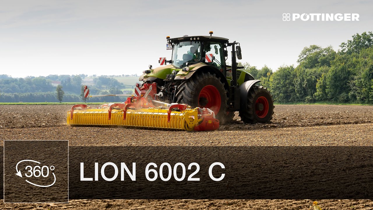 Herse rotative repliable lourde LION 6002 C de PÖTTINGER – Présentation de la machine (Walkaround)