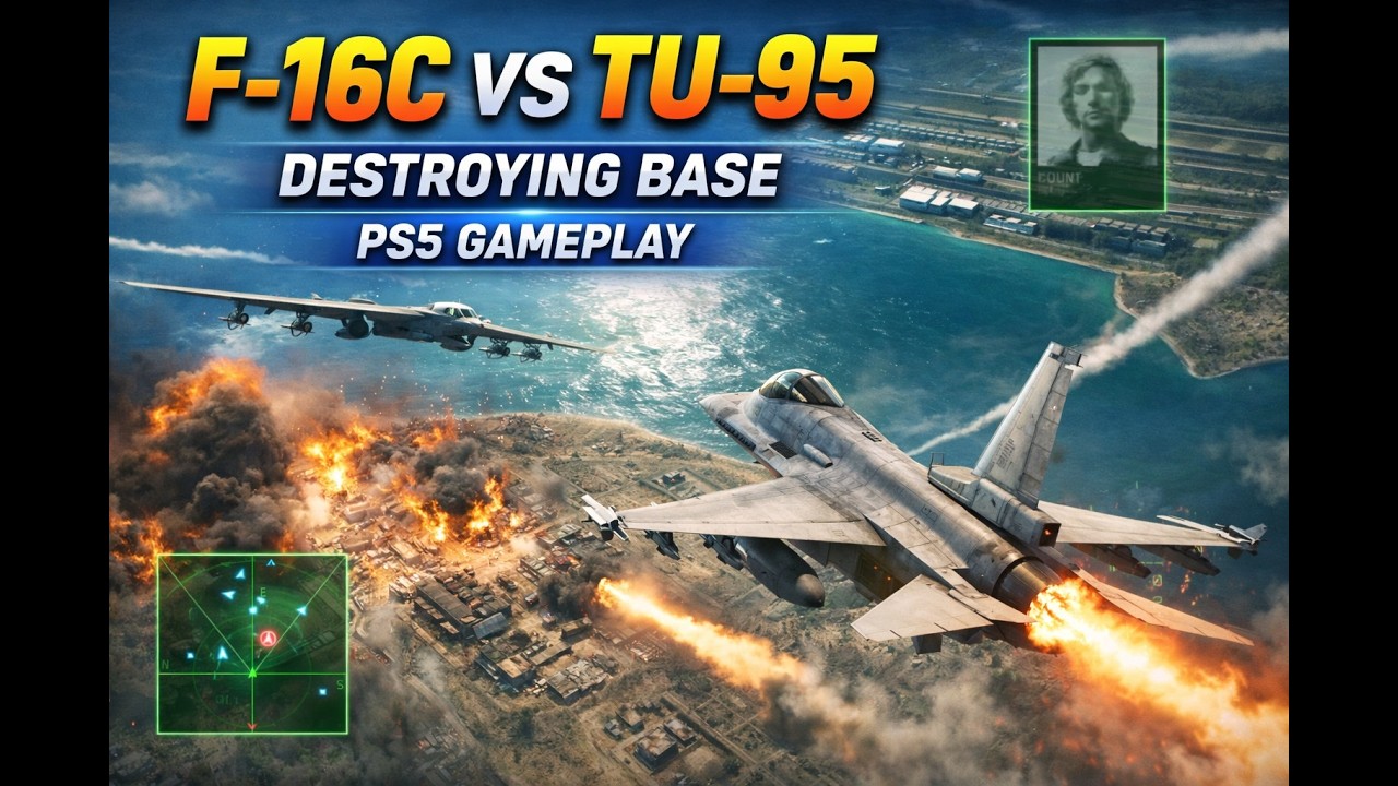 ACE COMBAT Realistic Jet War Gameplay – F16C vs TU95 PS5