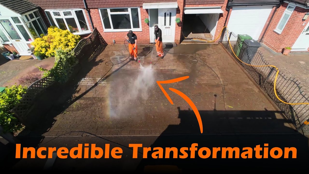 Pressure washing one of the weediest drives! - Start to finish