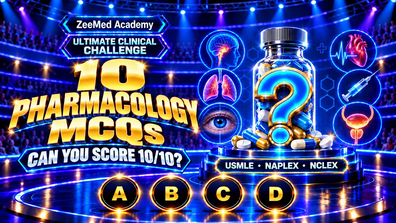 Can You Score 10/10? 10 High-Yield Pharmacology MCQs | USMLE, NAPLEX & NCLEX