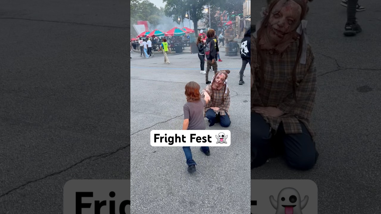 That boy ain&rsquo;t scared! 😂 #sixflags #frightfest #october #halloween #fall #themepark #scary #monster