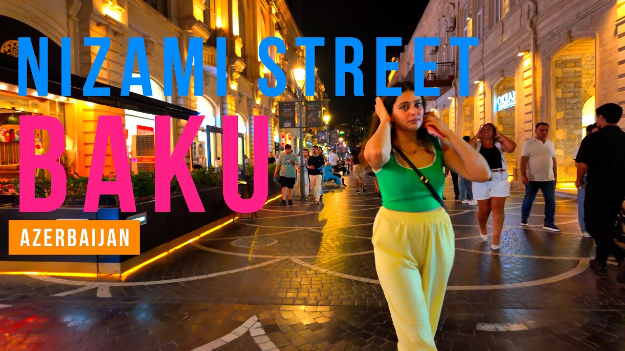 WALKING IN NIZAMI STREET AT MIDNIGHT | BAKU, AZERBAIJAN 4K HDR 🌙
