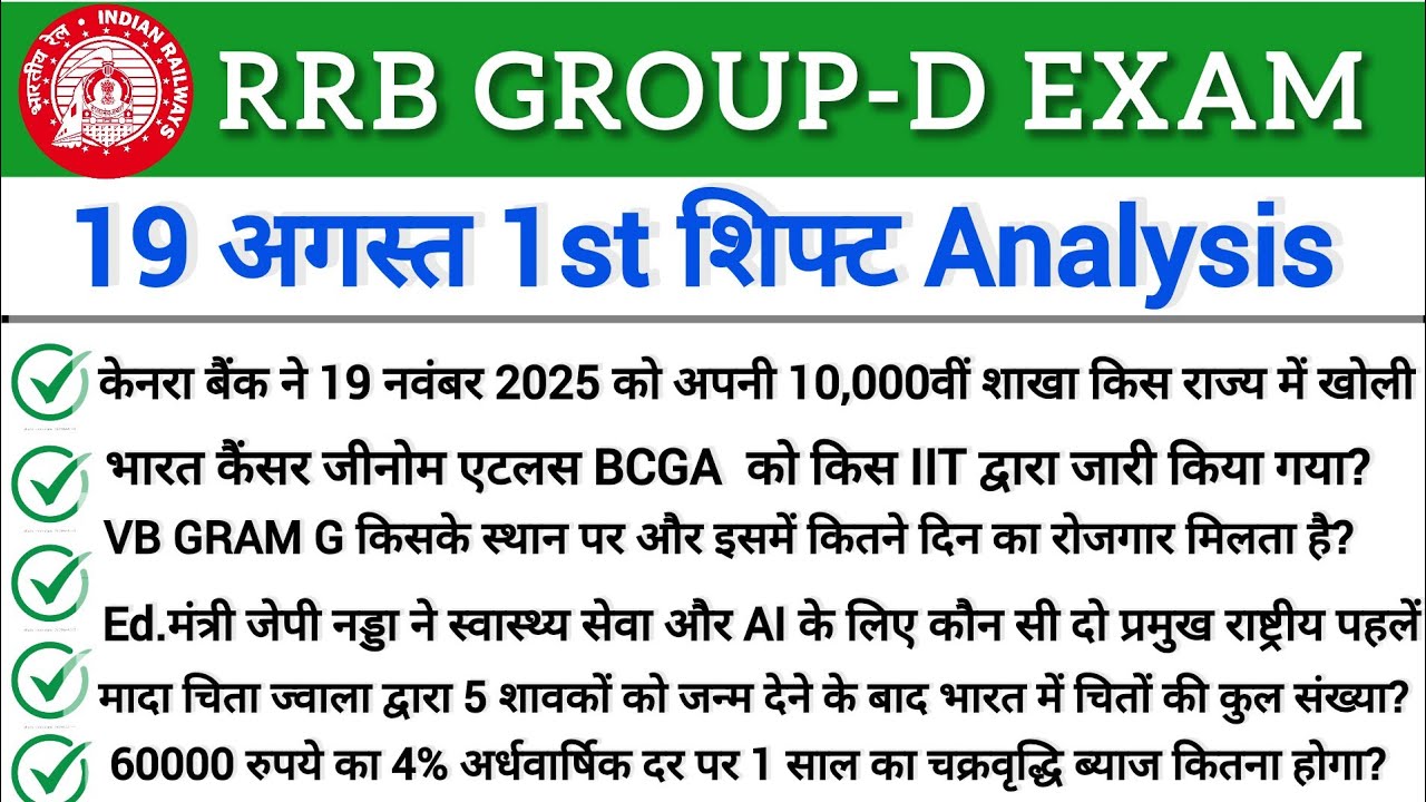 RRB Group D August 29th 1st Shift Analysis | Today's Group D 1st Shift Analysis | Group D 2026 #g...