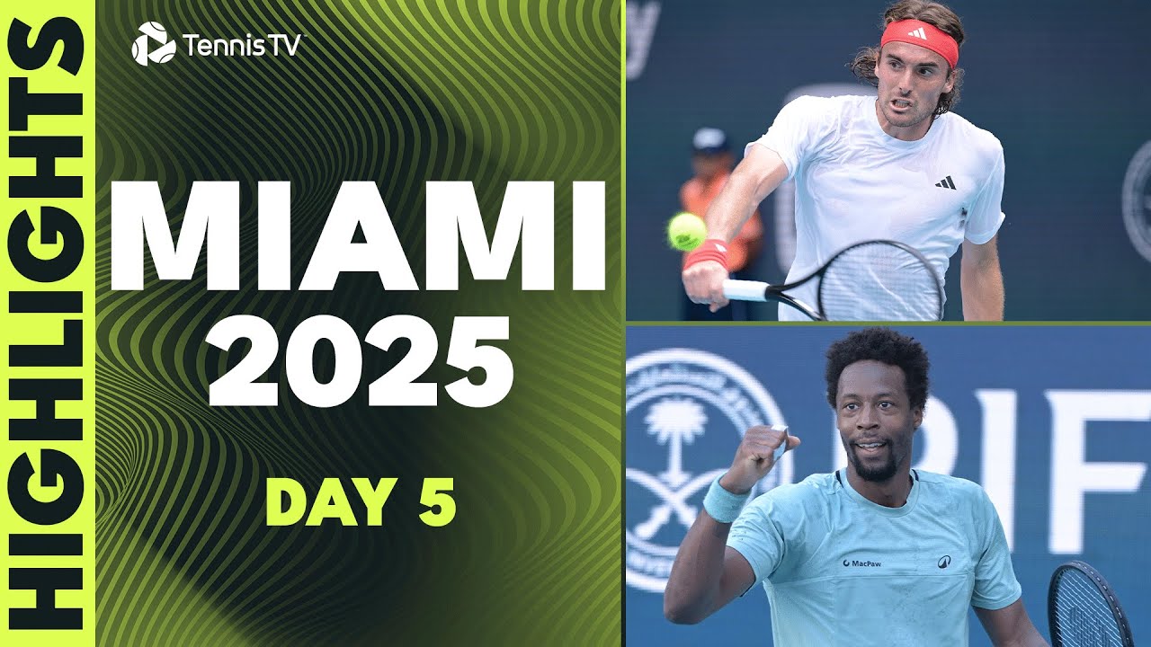 Djokovic Faces Ugo Carabelli; Monfils, Tsitsipas & Musetti Feature | Miami 2025 Day 5 Highlights