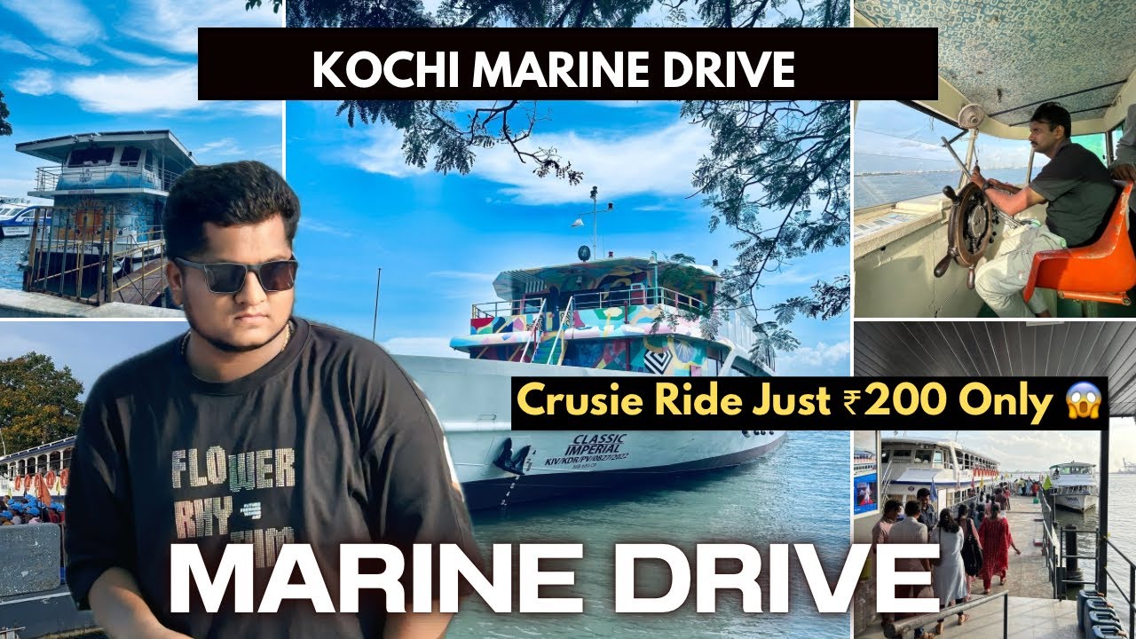 Marine Drive Kochi | ₹200 Mini Cruise Ride 😍| Hindi Vlog (English CC)| Kerala📍#marinedrive #kerala