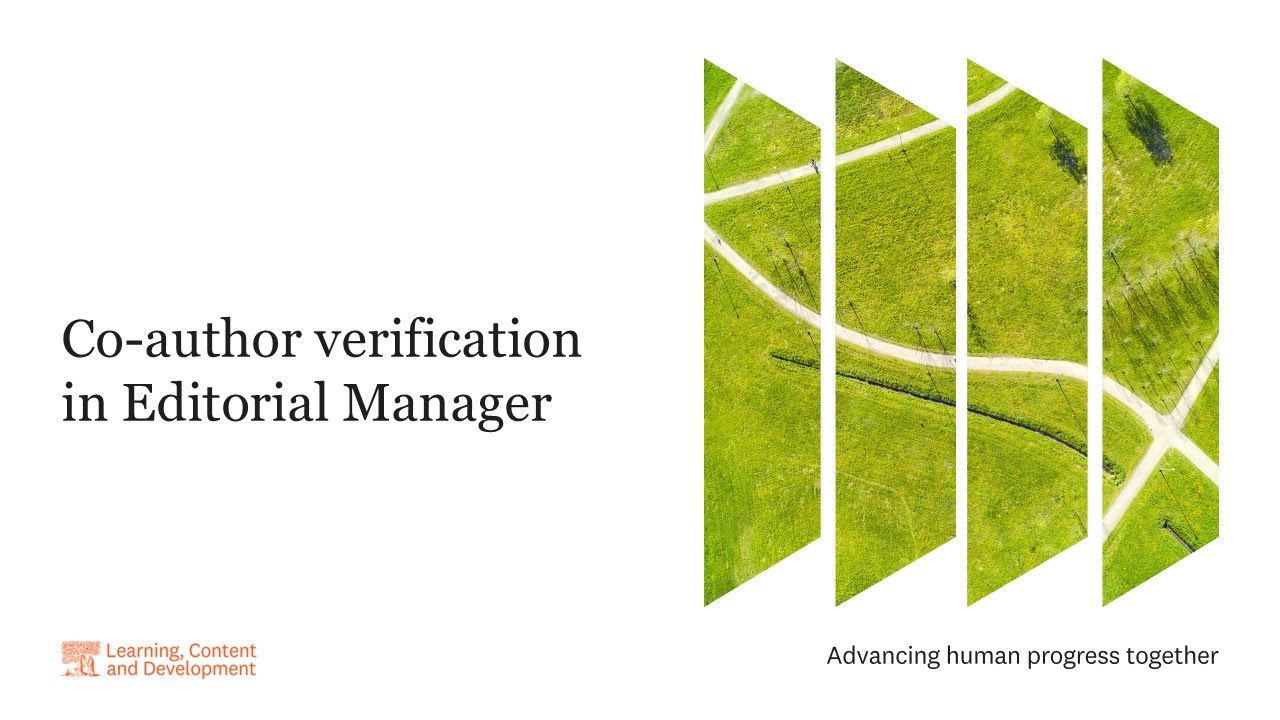 Co-author verification in Editorial Manager