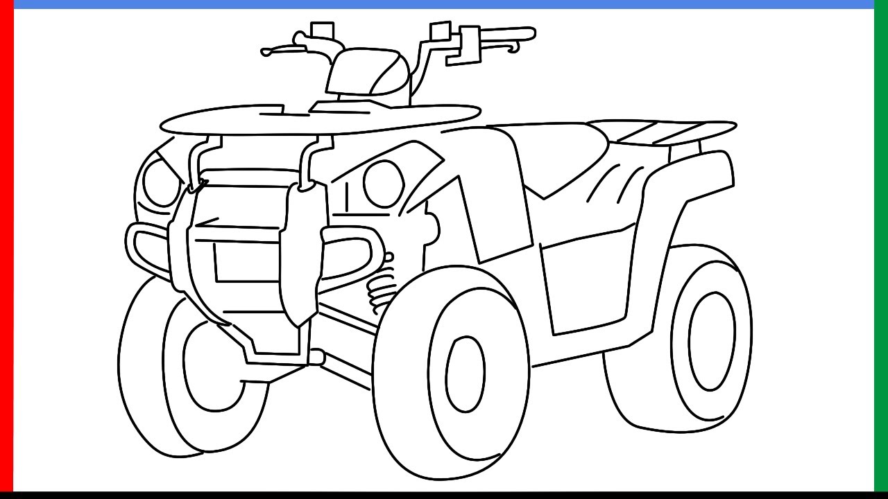 How to draw Kawasaki ATV step by step for beginners