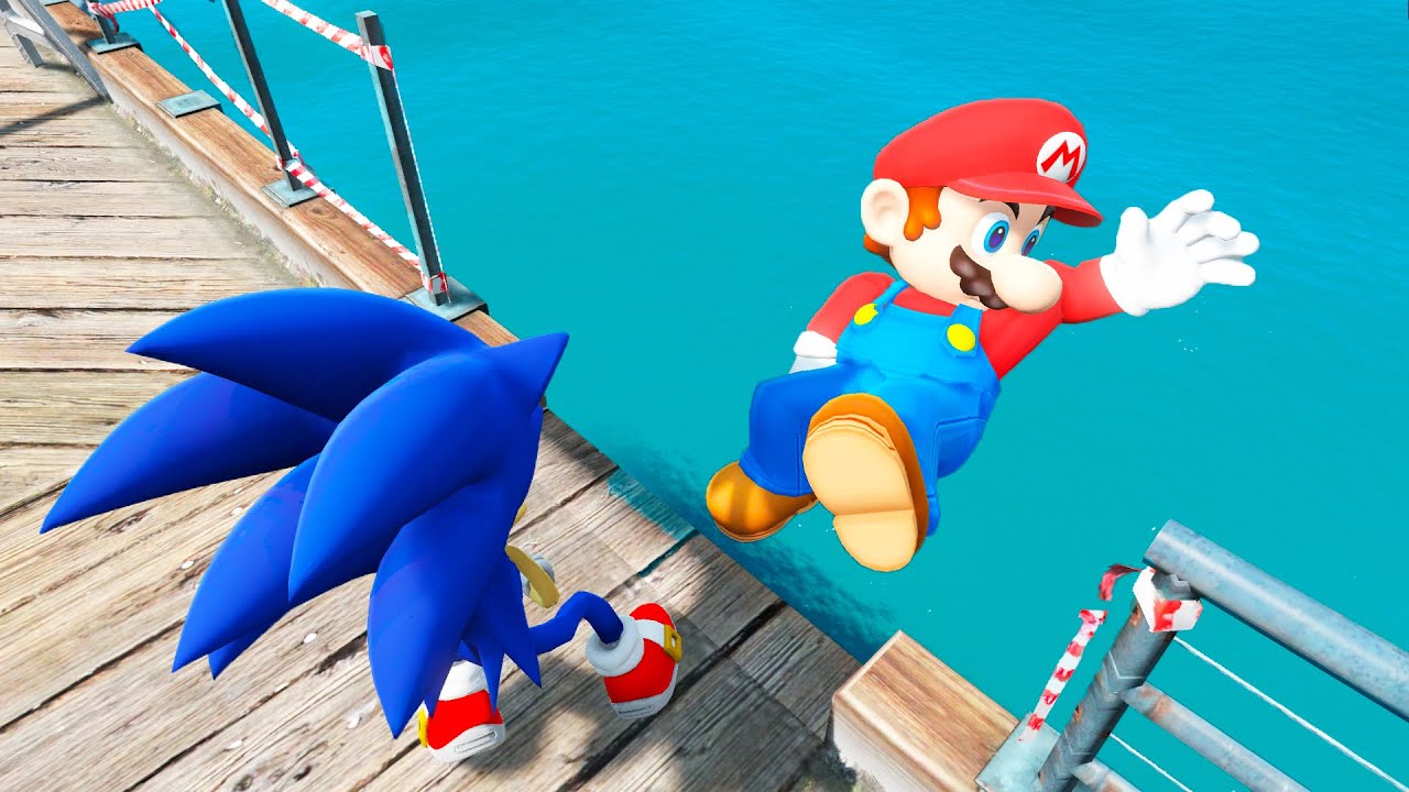 GTA 5 Sonic vs Mario Epic Ragdolls Ep.6 (Euphoria Physics)