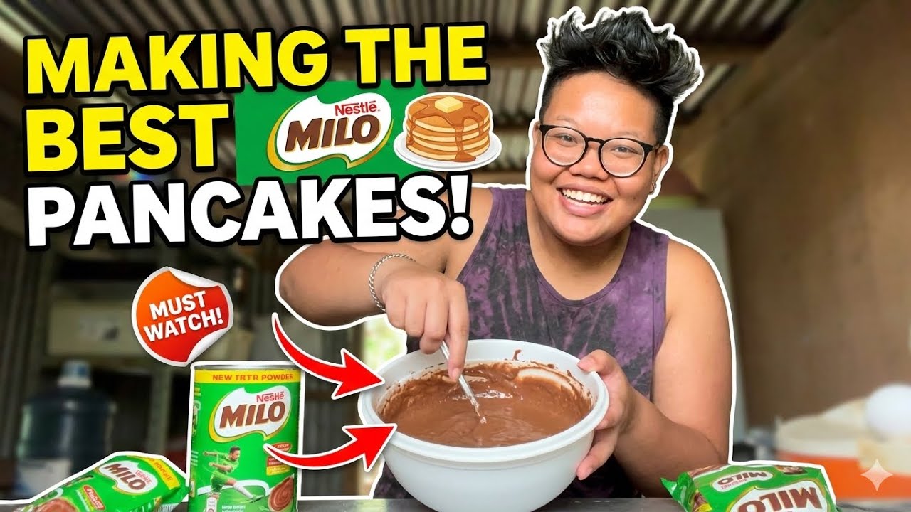 How to Make Milo Pancakes | Only Eggs, Sugar, Milk, Flour, Oil & Milo