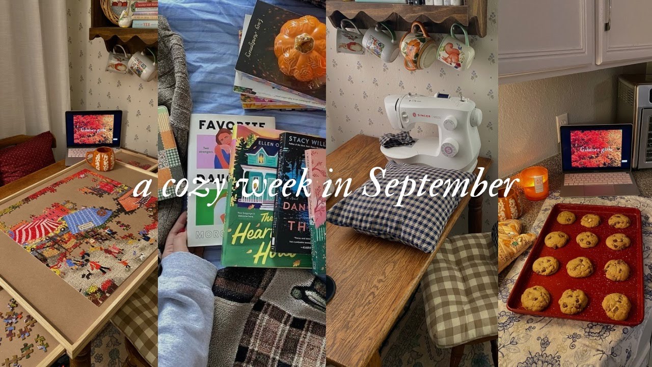 a cozy weekend in September 🍂✨| baking, reading, sewing, and a jigsaw 🧩