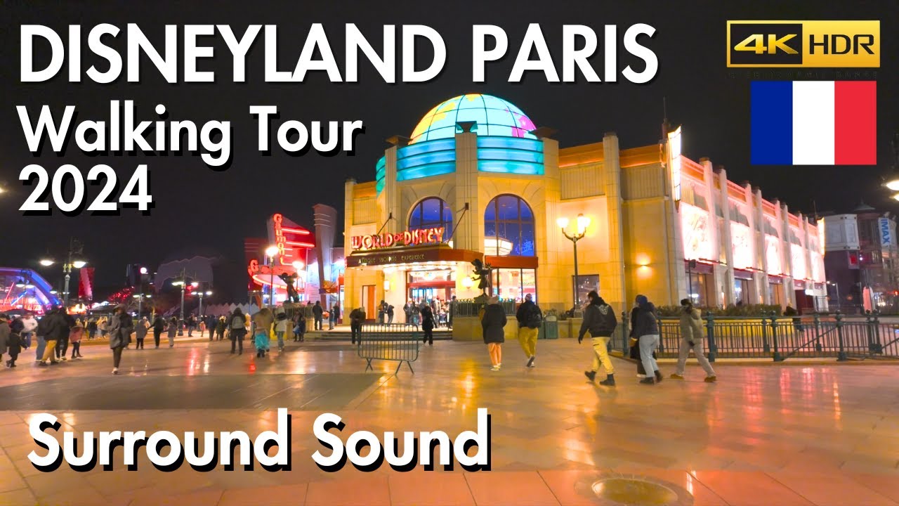 Disneyland Paris 🇫🇷 Walking Tour 4K HDR Stereo Surround Sound