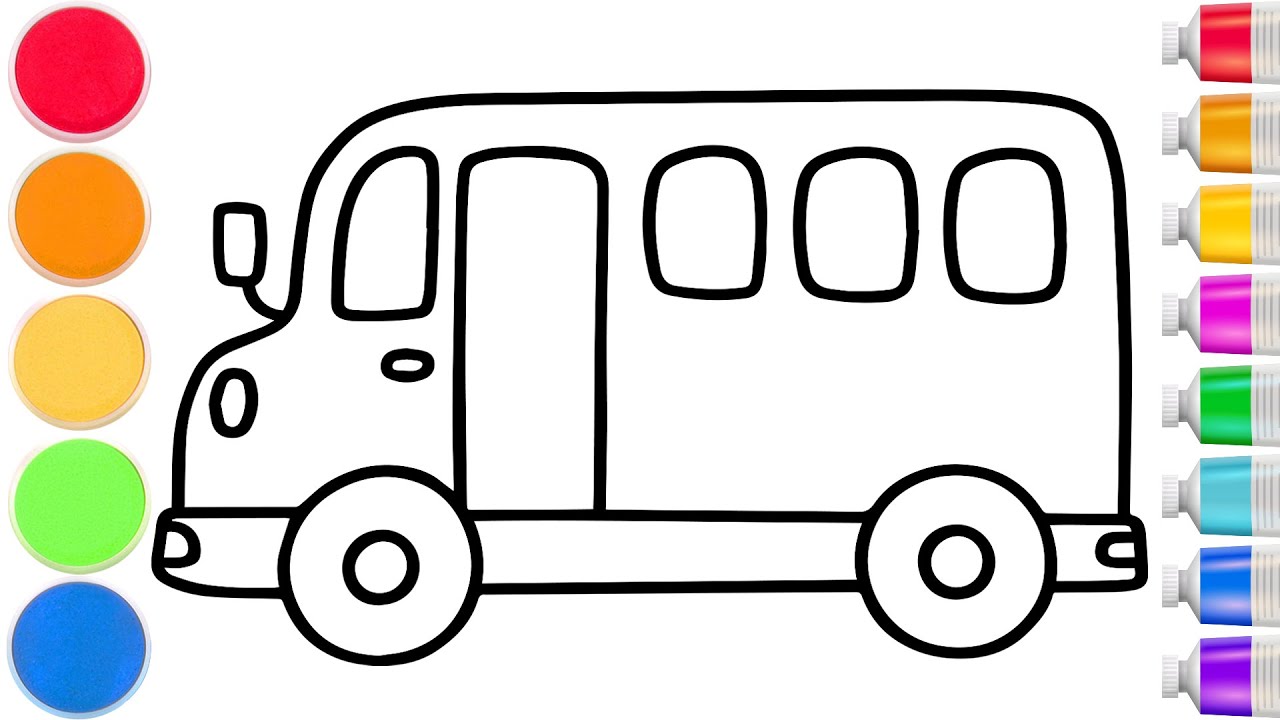 Drawing and Coloring a cute Bus | Easy Step by Step Tutorial