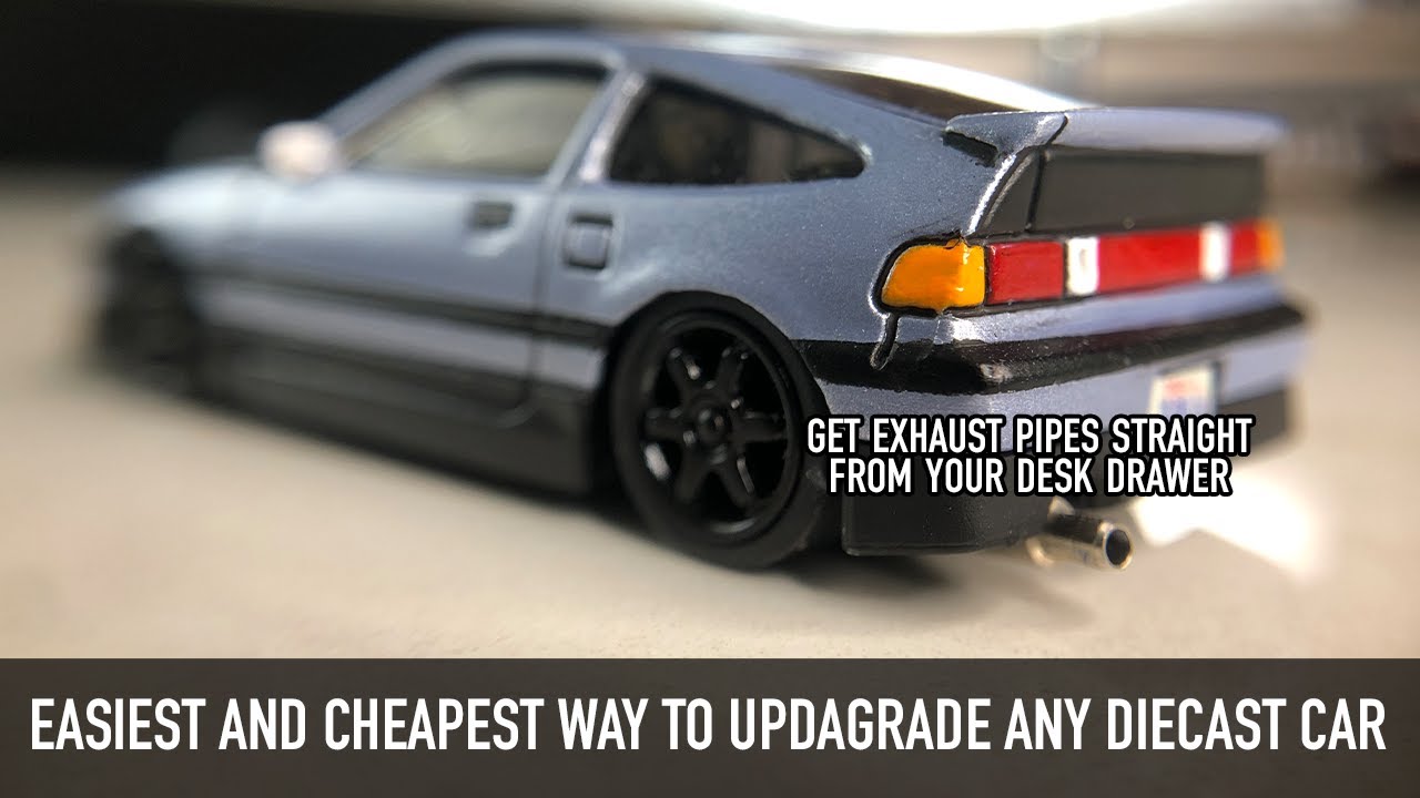 EASY AND CHEAP METAL EXHAUST UPGRADE FOR DIECAST CARS #hotwheels #matchbox
