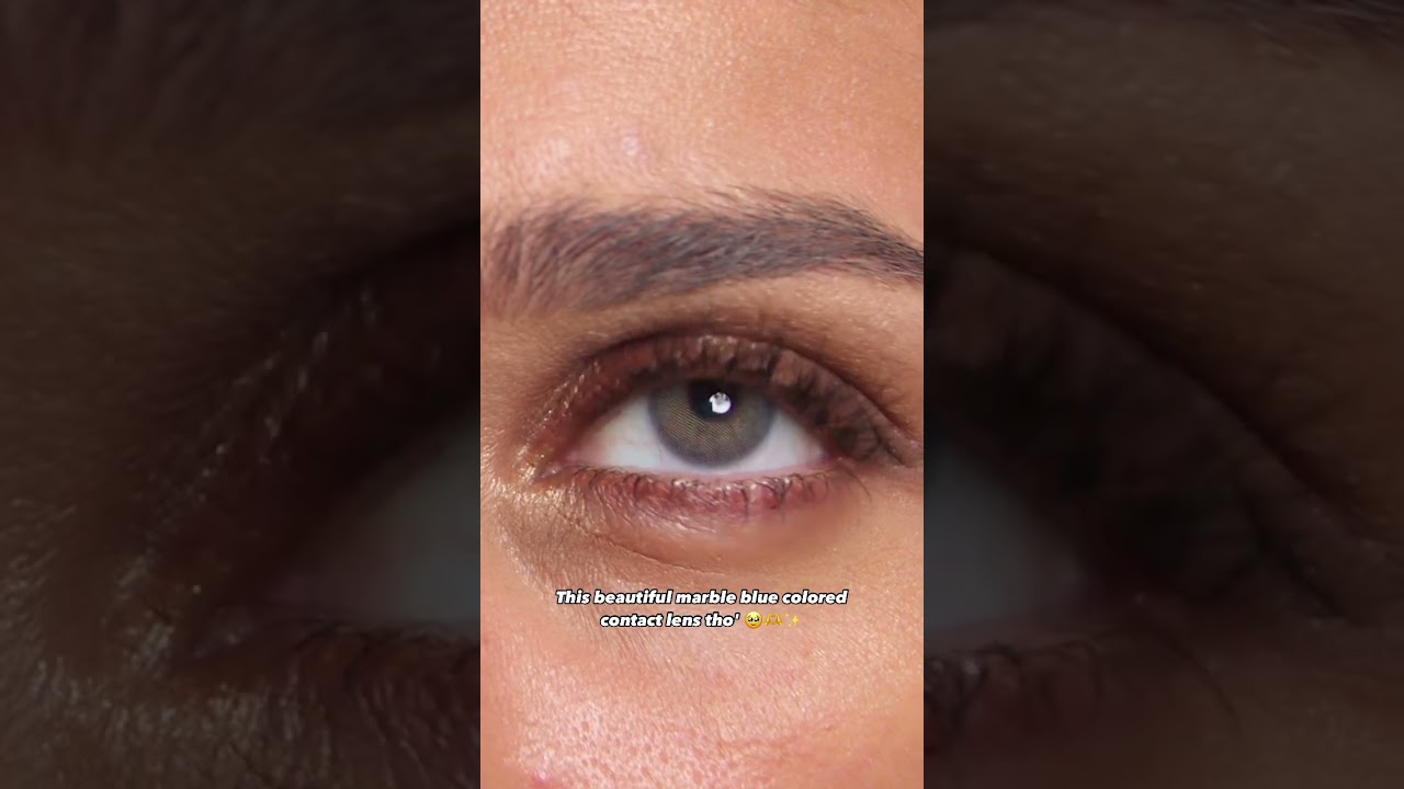 Result of Blue Color Contact Lenses On Brown Eye - Solotica Aquarella Noronha Blue