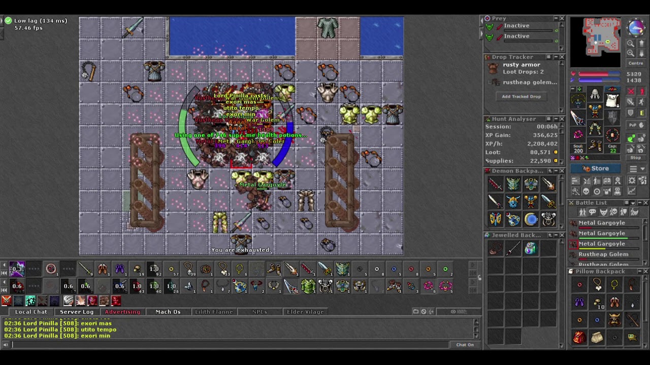 Tibia - Hero of Rathleton Hunt EK SOLO 3.6kk/hr